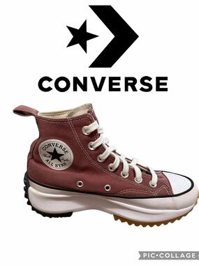 Converse High-Top Platform Sneaker in Dusty Rose and White